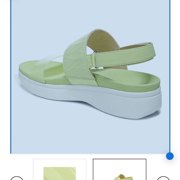 Nwt Vionic “Karleen”lime green leather & transparent platform sandals. - Picture 4 of 10